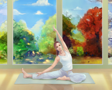 Обои Yoga Girl 220x176