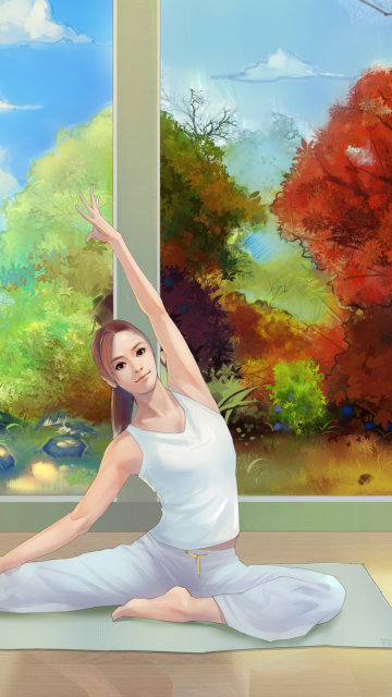 Das Yoga Girl Wallpaper 360x640