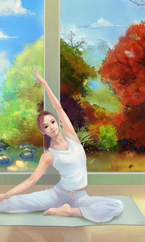 Обои Yoga Girl 480x800
