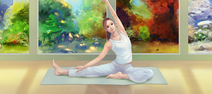 Yoga Girl wallpaper 720x320