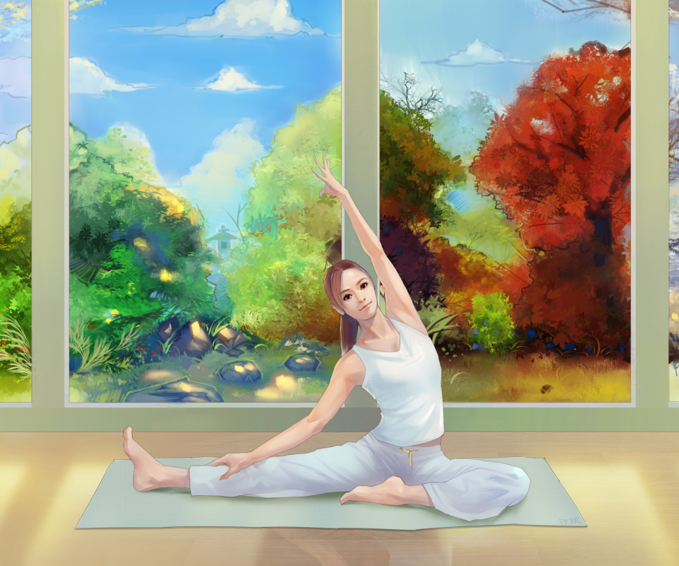 Das Yoga Girl Wallpaper 960x800