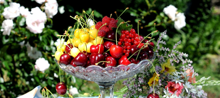 Обои Summer berries and harvest 720x320