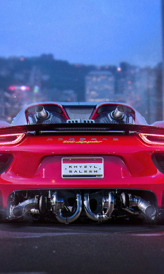 Screenshot №1 pro téma Porsche 918 Spyder Red 240x400