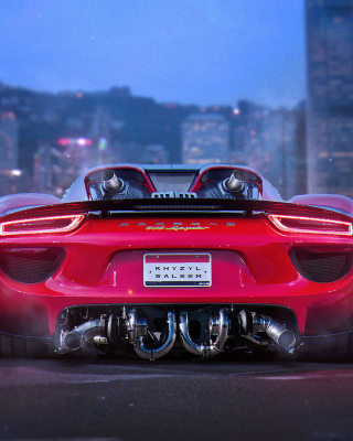 Porsche 918 Spyder Red - Obrázkek zdarma pro 240x320