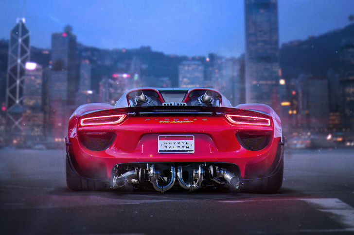 Обои Porsche 918 Spyder Red