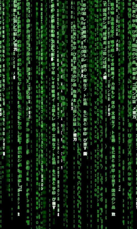 Fondo de pantalla Matrix Code 480x800