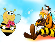 Das Goofy Bees Wallpaper 176x144