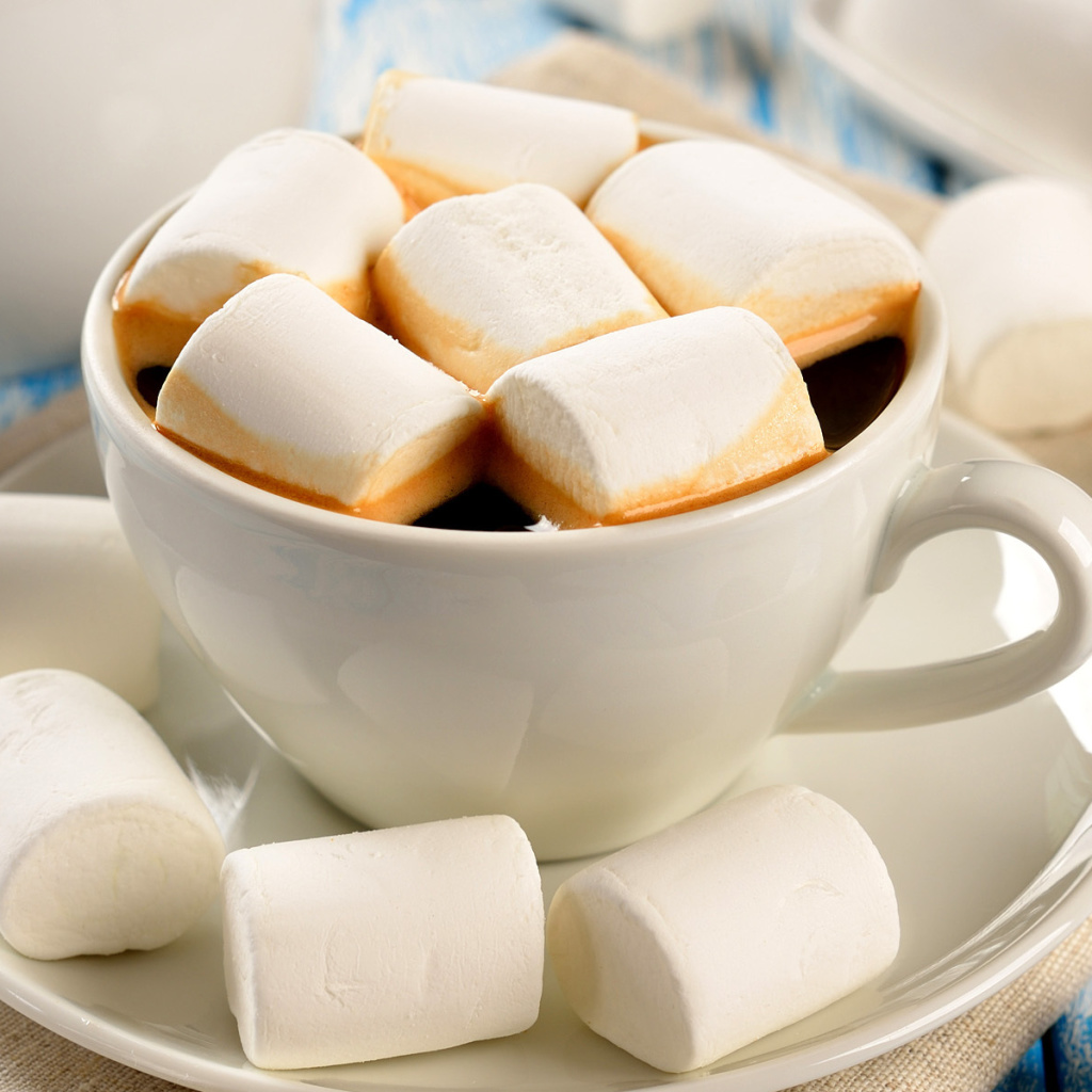 Marshmallow and Coffee wallpaper 1024x1024