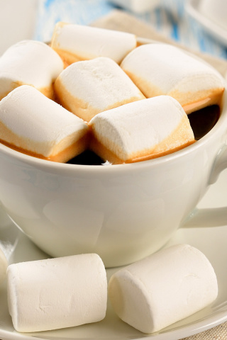 Marshmallow and Coffee wallpaper 320x480