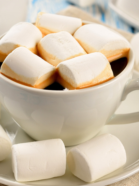 Marshmallow and Coffee wallpaper 480x640