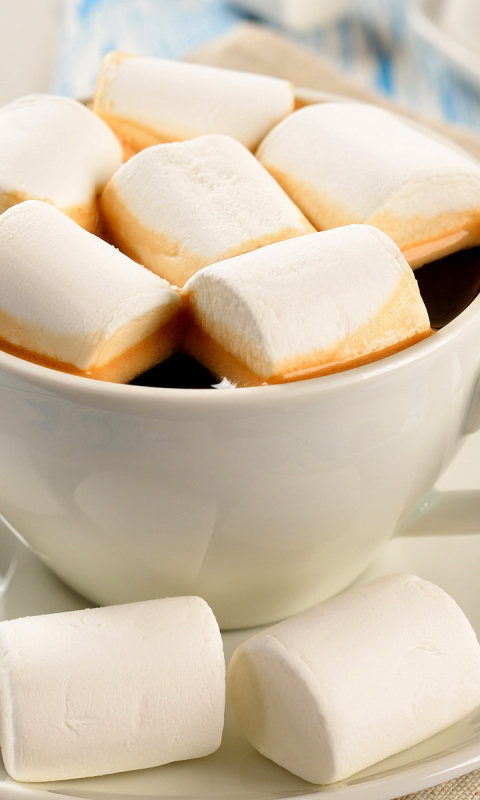 Marshmallow and Coffee wallpaper 480x800