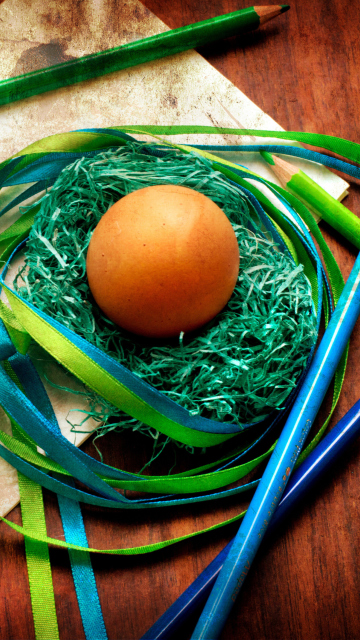 Egg In Nest wallpaper 360x640