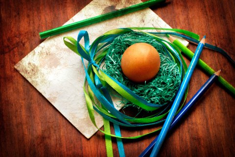 Egg In Nest wallpaper 480x320