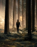 Screenshot №1 pro téma Girl In Forest 128x160