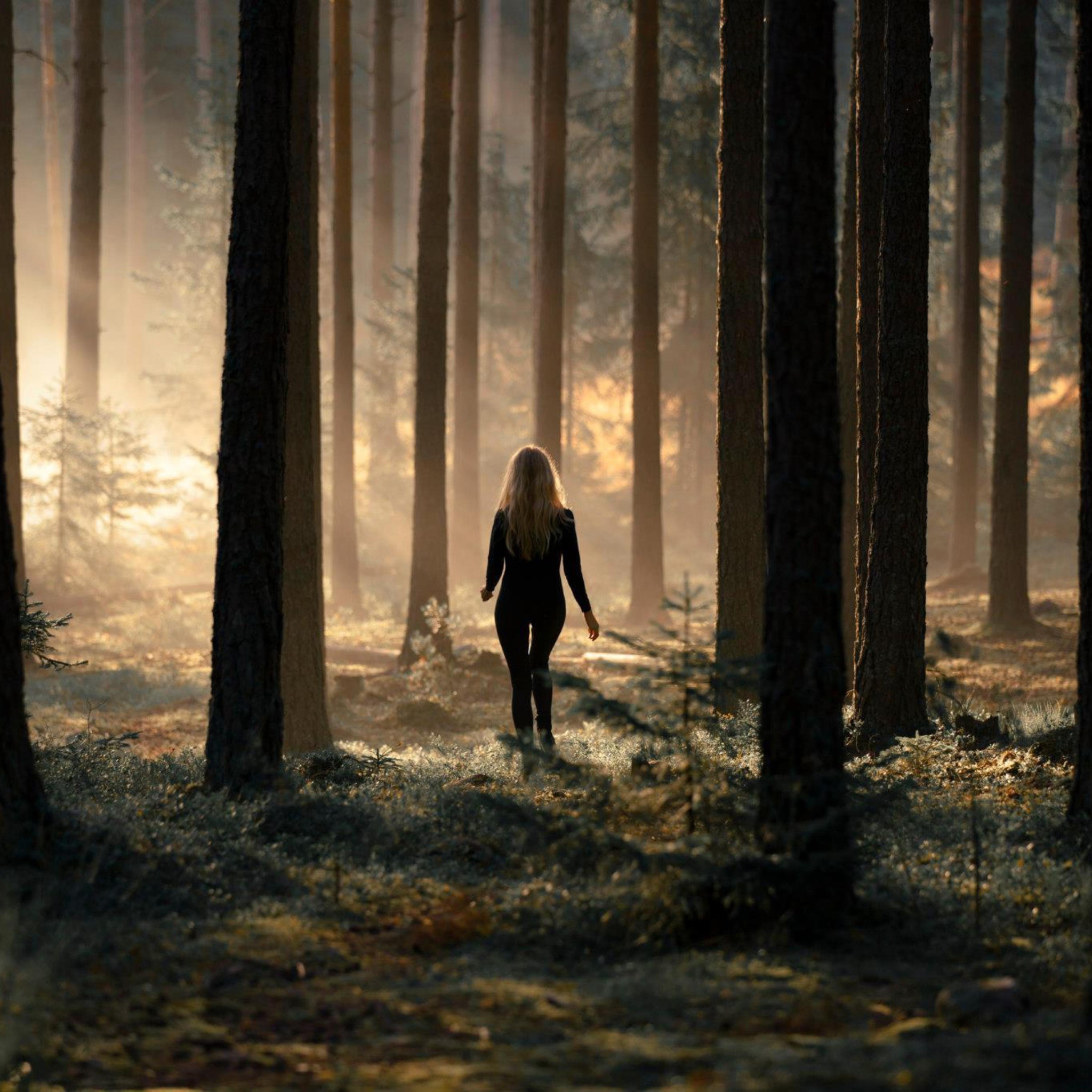 Screenshot №1 pro téma Girl In Forest 2048x2048