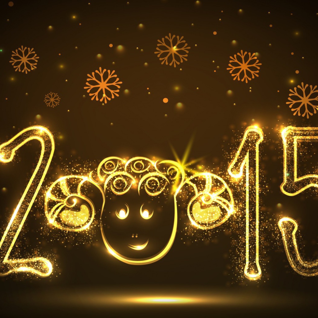 Golden Lights Happy New Year 2015 wallpaper 1024x1024