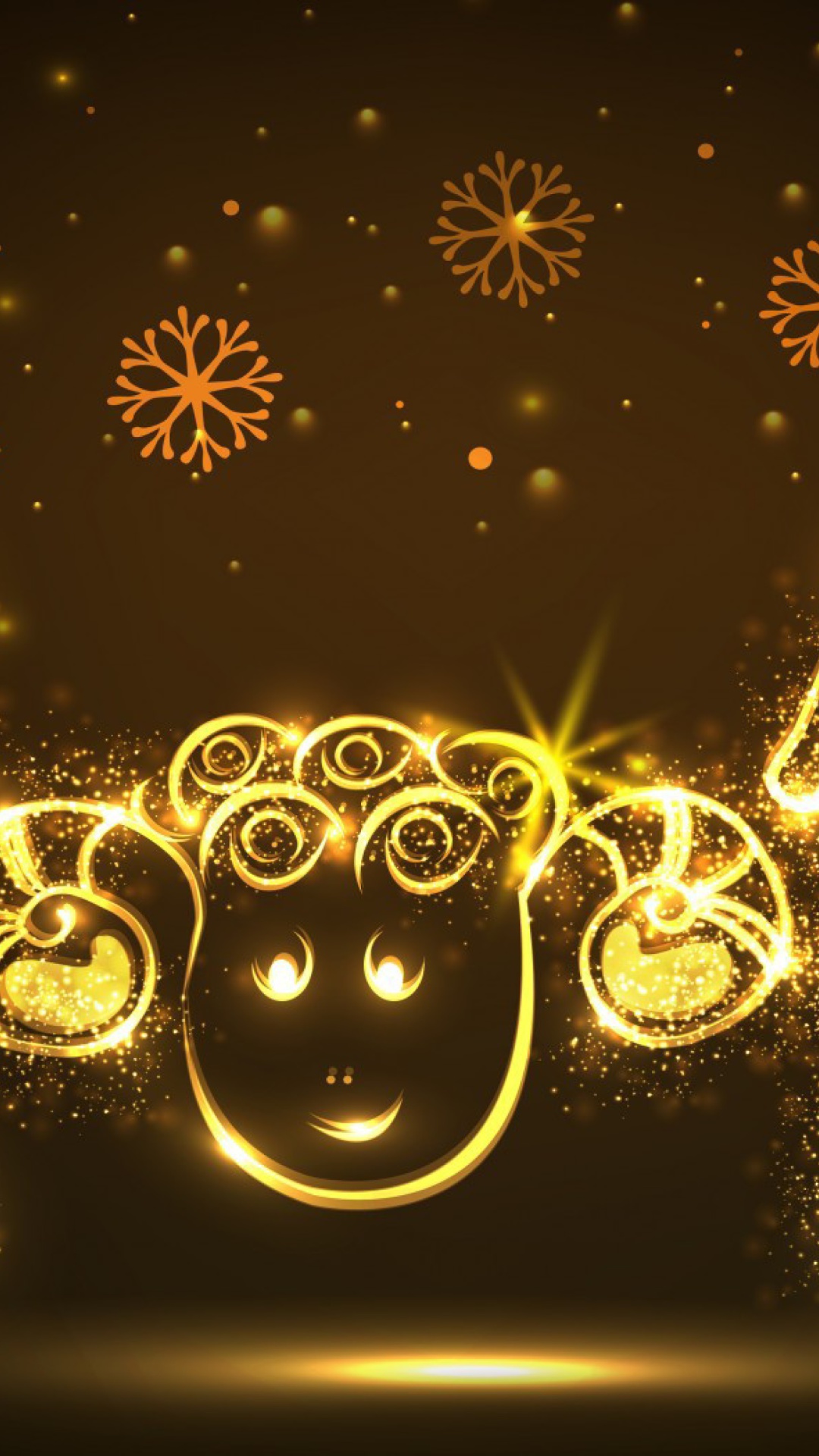 Golden Lights Happy New Year 2015 wallpaper 1080x1920