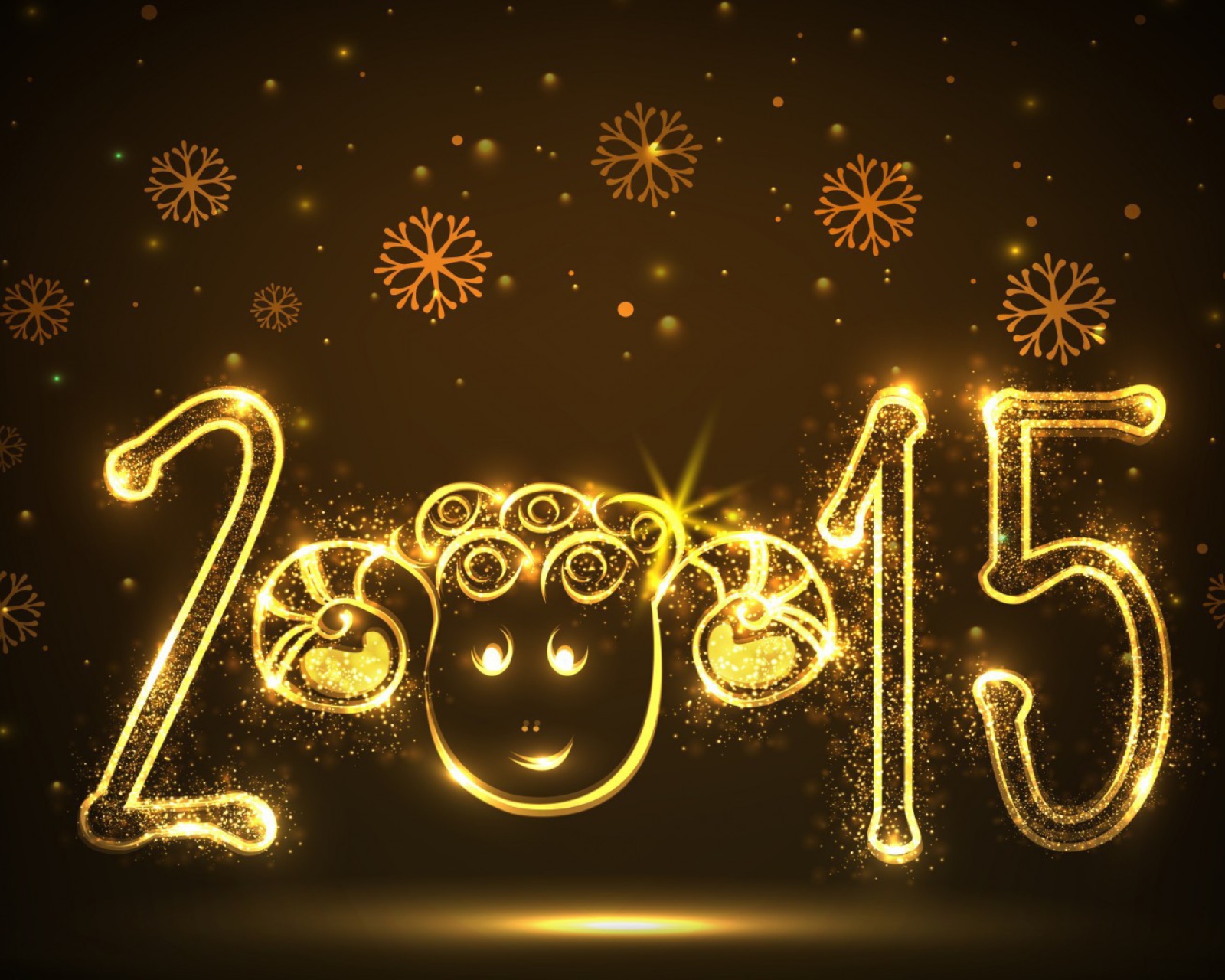 Golden Lights Happy New Year 2015 wallpaper 1600x1280