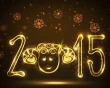 Das Golden Lights Happy New Year 2015 Wallpaper 220x176