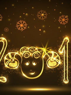 Das Golden Lights Happy New Year 2015 Wallpaper 240x320