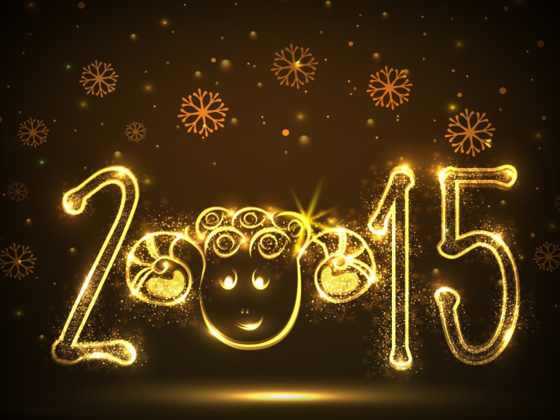Sfondi Golden Lights Happy New Year 2015 800x600
