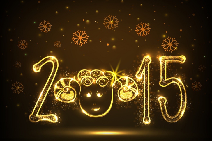 Golden Lights Happy New Year 2015 wallpaper