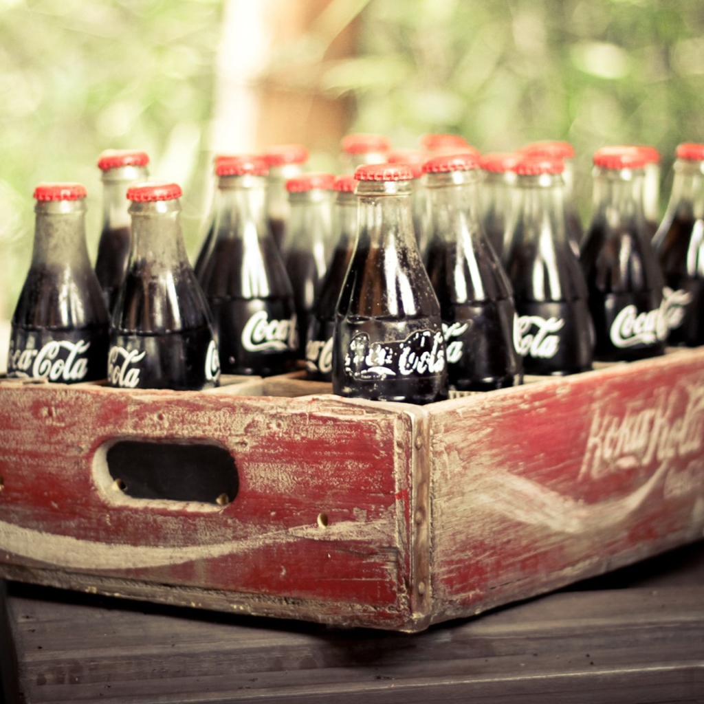 Fondo de pantalla Vintage Coca-Cola Bottles 1024x1024