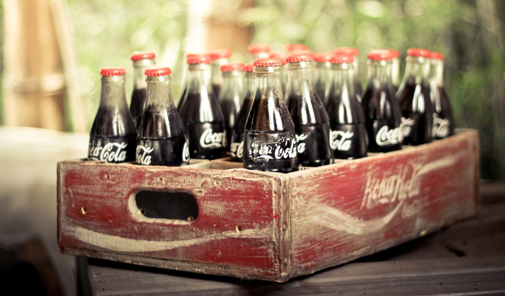 Das Vintage Coca-Cola Bottles Wallpaper 1024x600