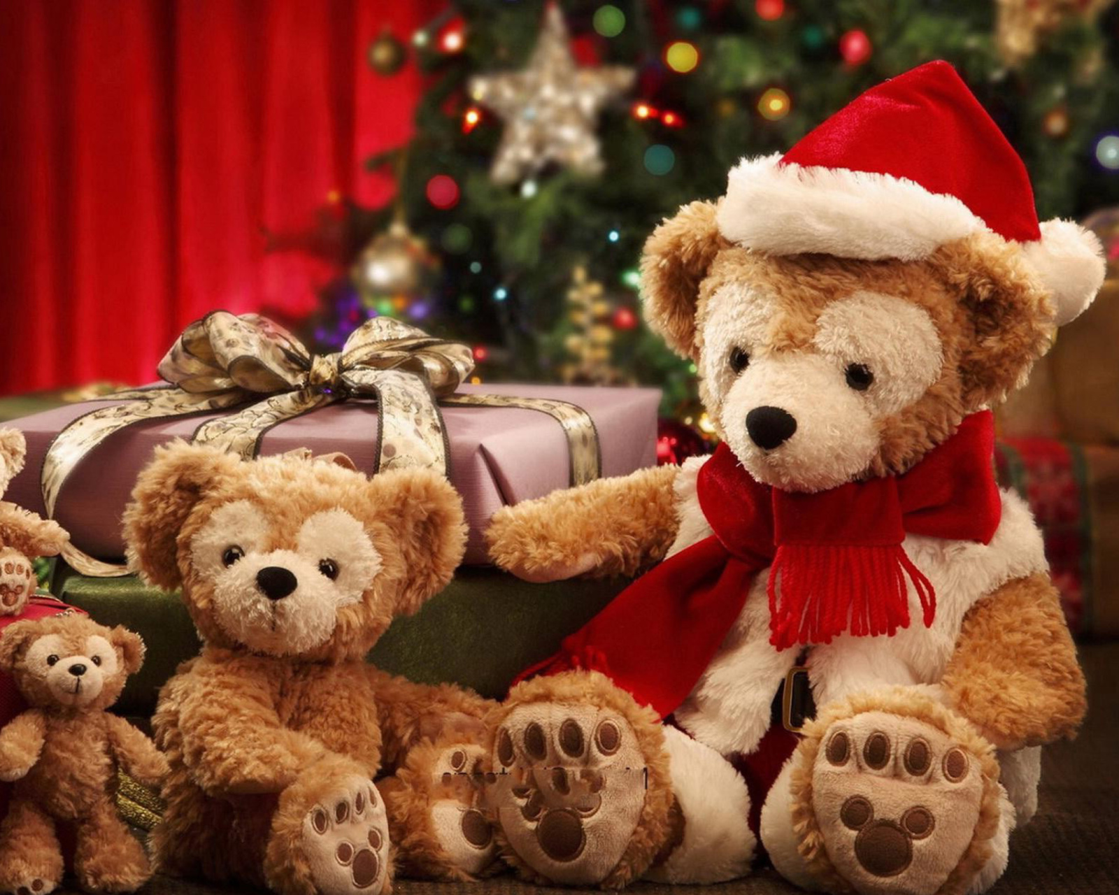 Das Christmas Teddy Bears Wallpaper 1600x1280