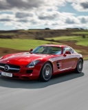 Red Mercedes Benz SLS AMG screenshot #1 128x160
