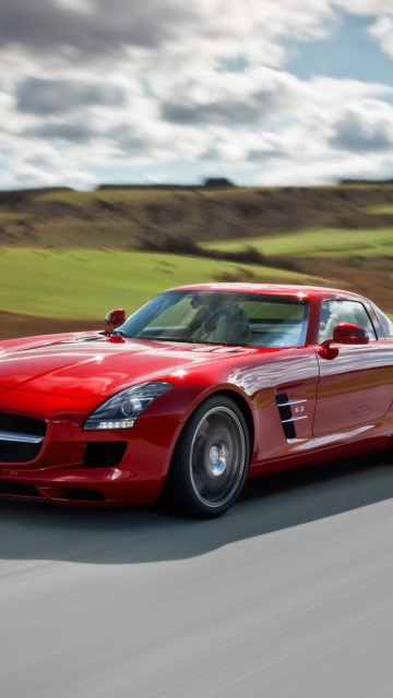 Screenshot №1 pro téma Red Mercedes Benz SLS AMG 360x640