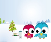 Sfondi Funny Christmas Birds 176x144