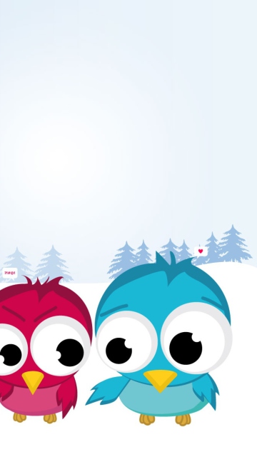 Das Funny Christmas Birds Wallpaper 360x640