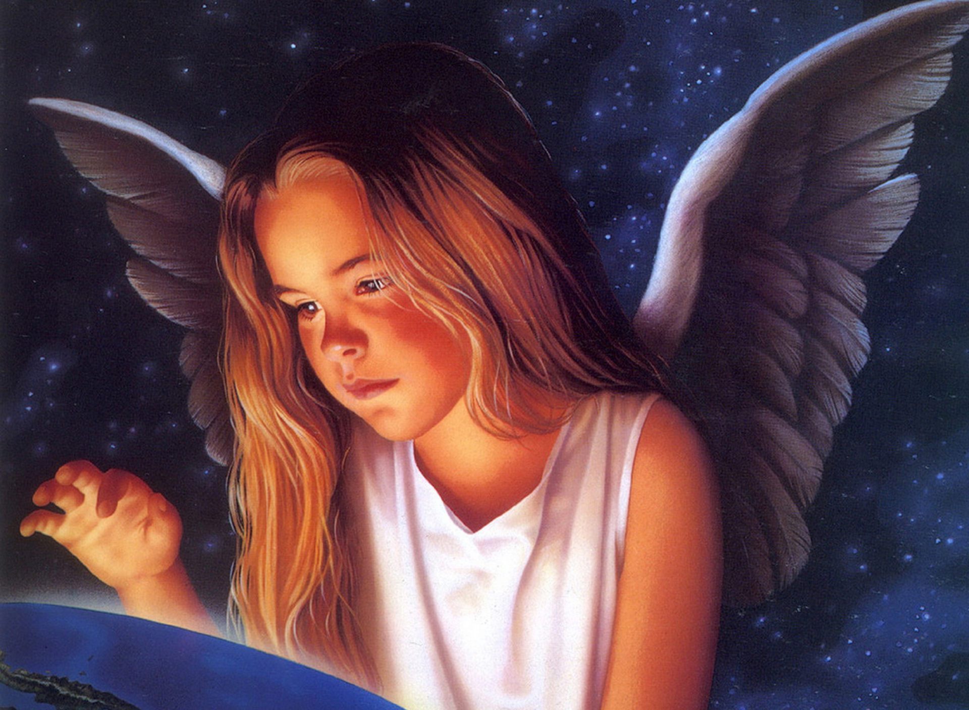 Fondo de pantalla Little Angel 1920x1408