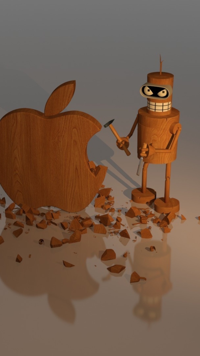 Обои Bender Against Apple 640x1136