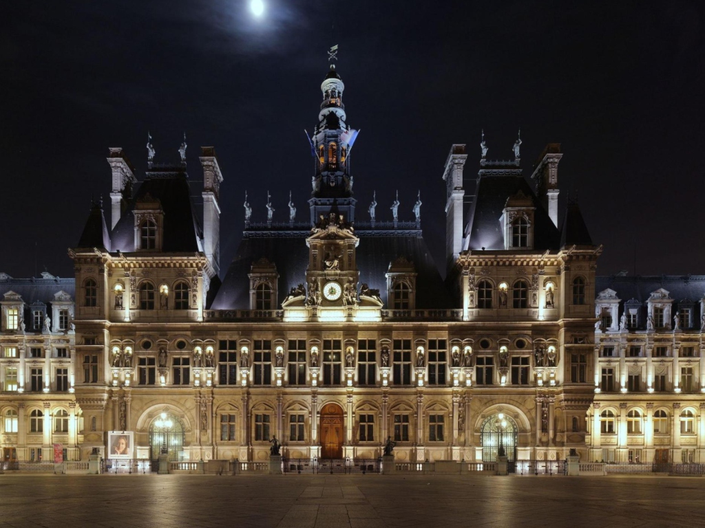 Обои Hotel de Ville - Paris 1024x768