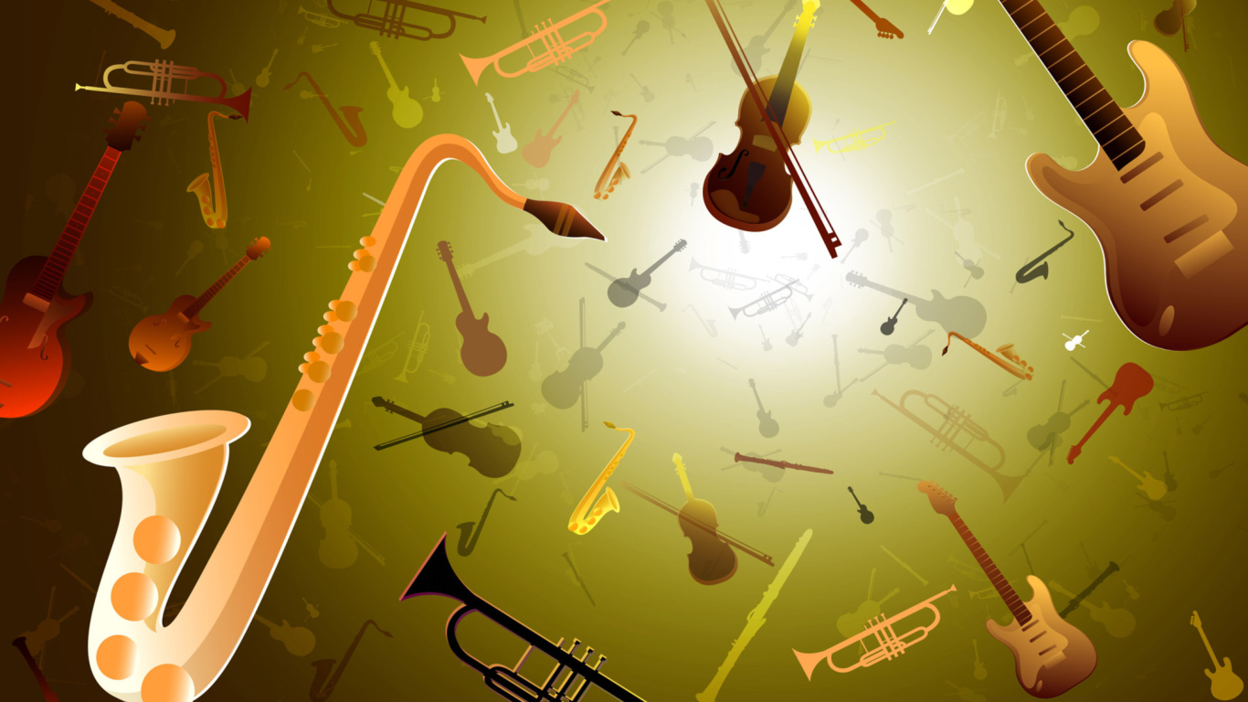Das Music Instruments Wallpaper 1366x768