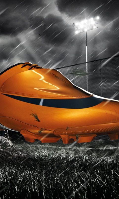 Das Nike Orange Mercurial Vapor Wallpaper 480x800