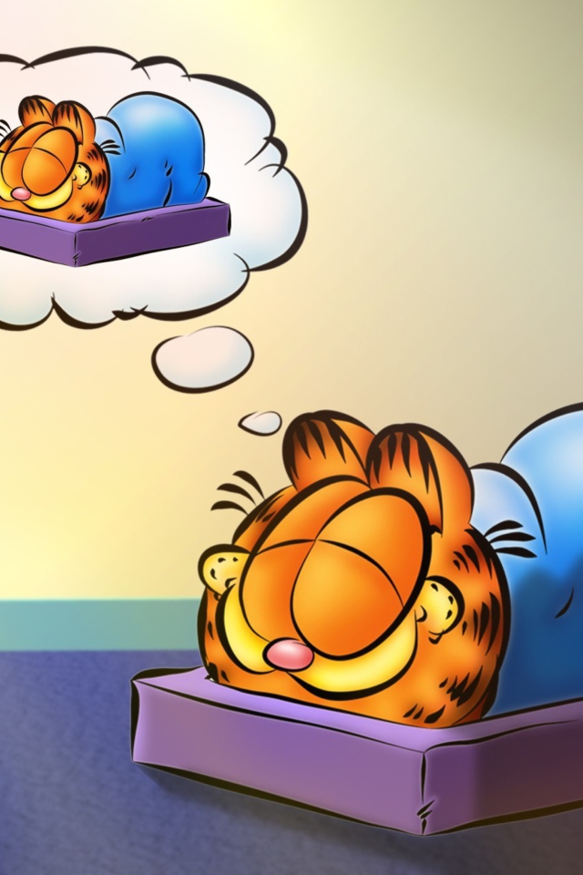 Обои Garfield Sleep 640x960