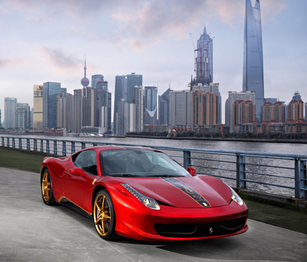 Ferrari In The City wallpaper 1200x1024