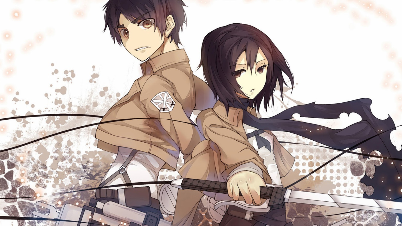 Das Eren Jaeger with Mikasa Ackerman Wallpaper 1600x900