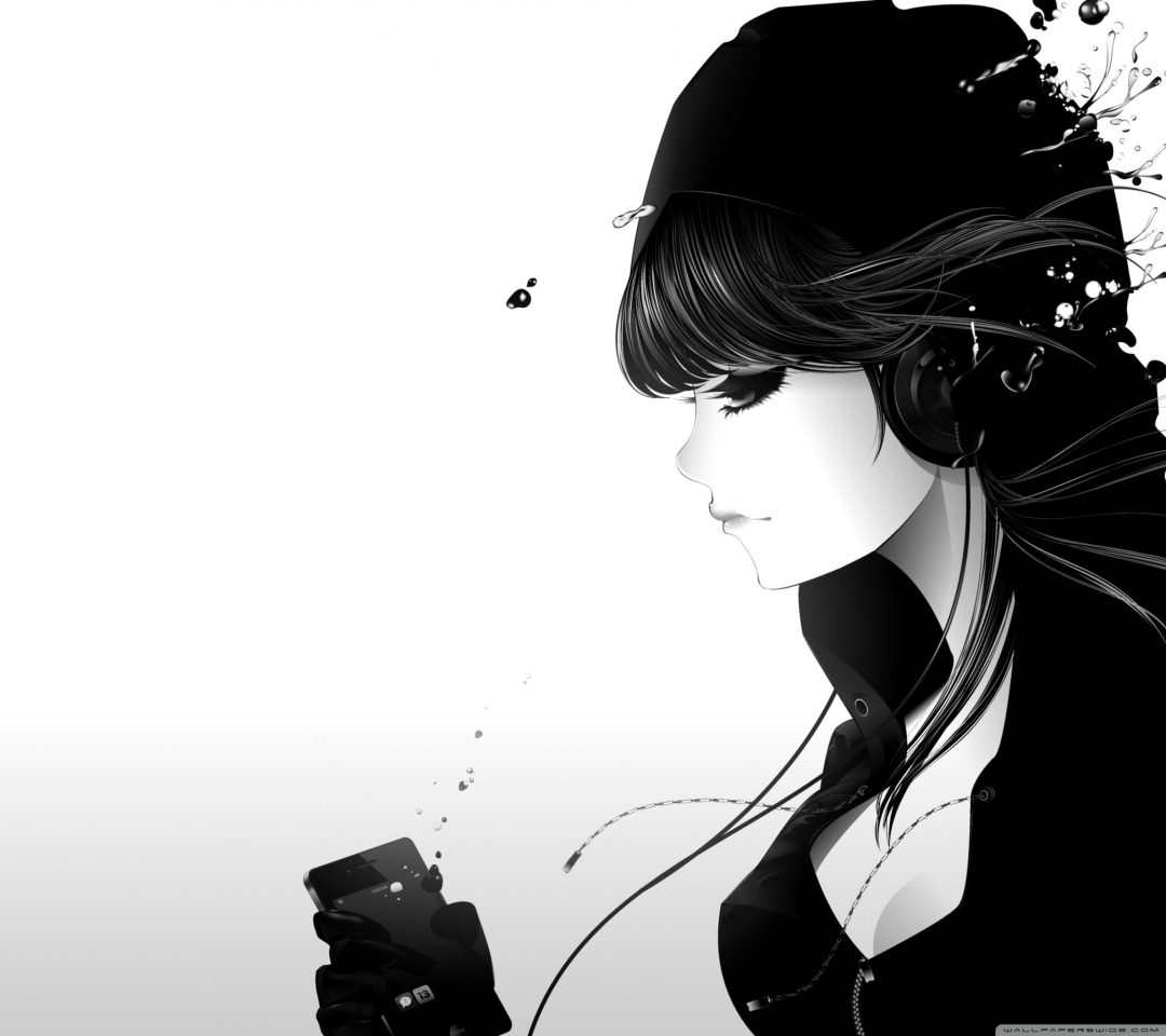 Girl Listening To Music wallpaper 1080x960