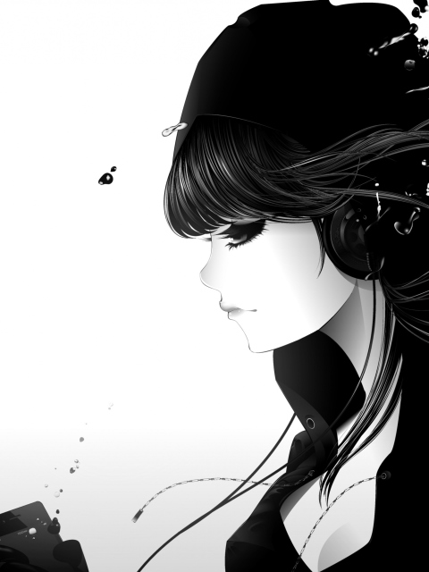 Fondo de pantalla Girl Listening To Music 480x640