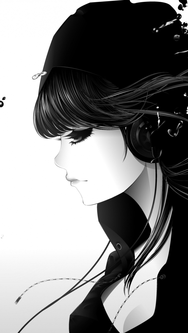 Das Girl Listening To Music Wallpaper 640x1136