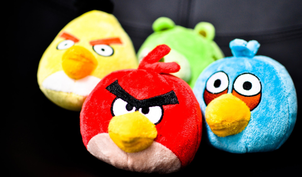Angry Birds Plush Toy wallpaper 1024x600