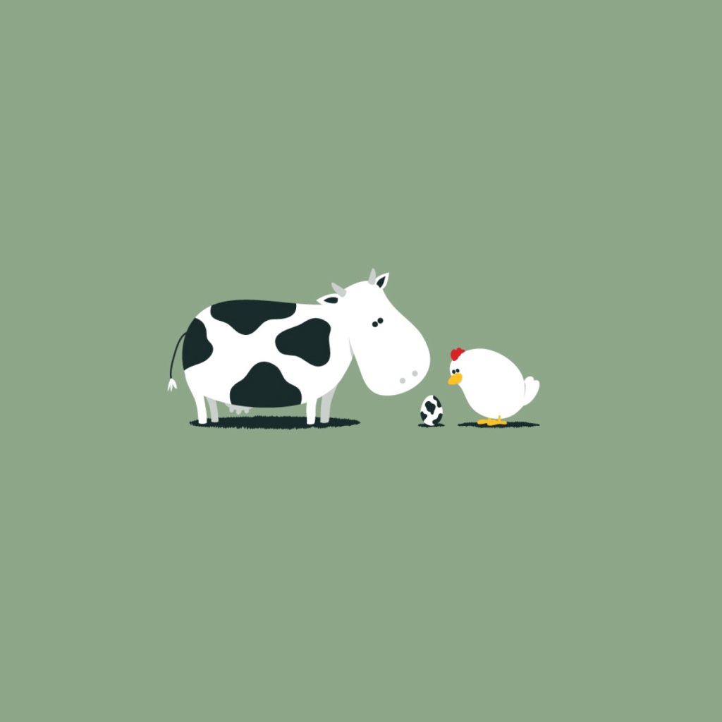 Fondo de pantalla Funny Cow Egg 1024x1024