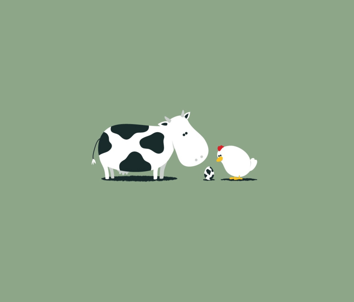 Fondo de pantalla Funny Cow Egg 1200x1024