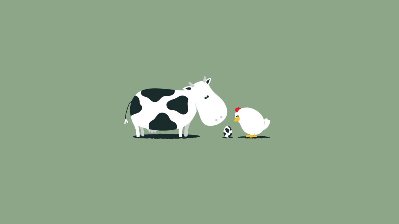 Fondo de pantalla Funny Cow Egg 1280x720