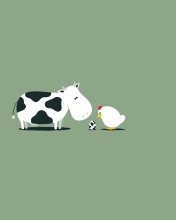 Das Funny Cow Egg Wallpaper 176x220