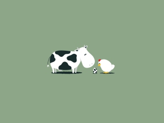 Das Funny Cow Egg Wallpaper 320x240